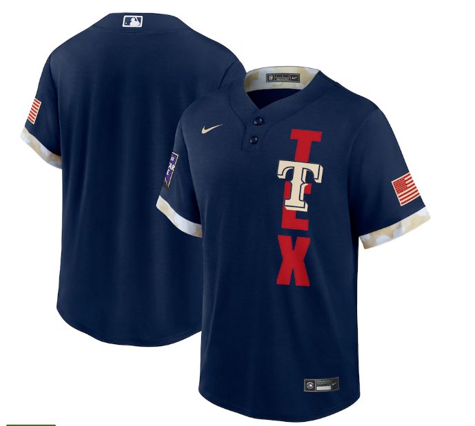 Cheap Men Texas Rangers Blank Blue 2021 All Star Game Nike MLB Jersey